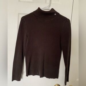 Lauren Ralph Lauren ribbed brown turtleneck green label
